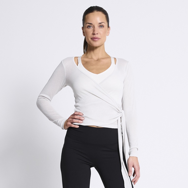 Wrap top "Pilates Top" Chalk White